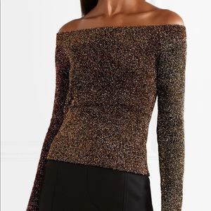NWT Alexander McQueen MCQ metallic knitted sweater.